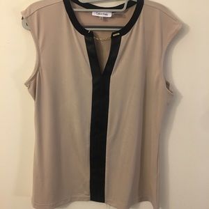 Calvin Klein sleeveless blouse with chain detail
